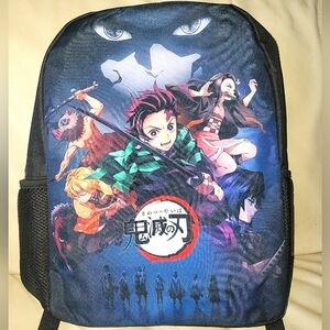 Demon Slayer Anime Character Kids Backpack - Black and Blue